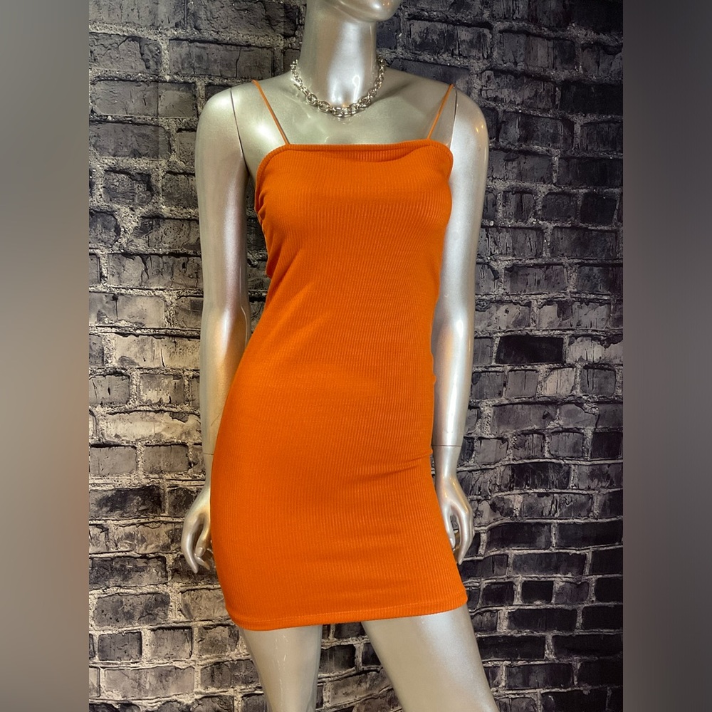Orange Summer Bodycon Mini Dress